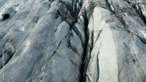 Epic drone hovering over glacier. photo