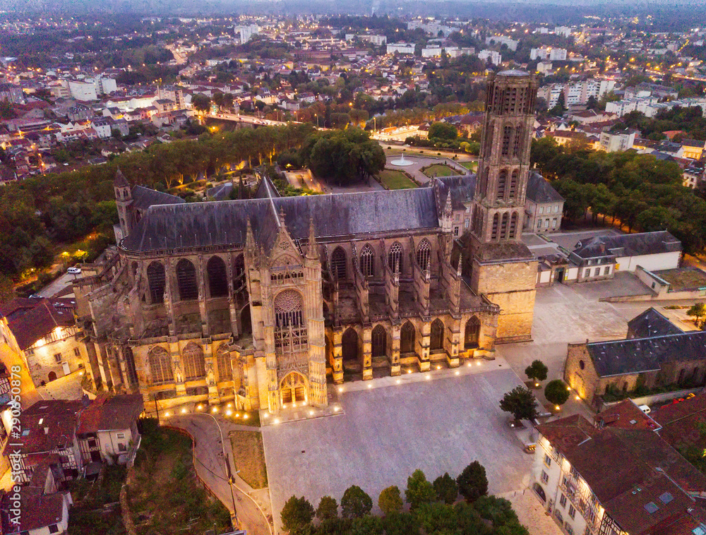 Cathedral of Limoges in twilight, France