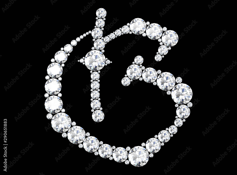 diamond letters with gemstones (high resolution 3D image) diamond letters with gemstones (high resolution 3D image)