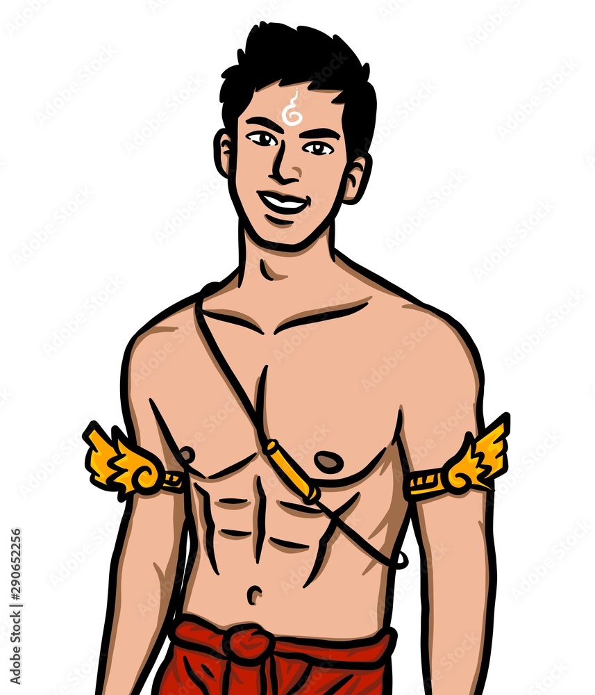 Fototapeta premium cartoon man on white background