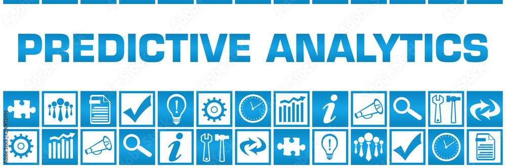 Predictive Analytics Blue White Box Grid Business Symbols Predictive Analytics Blue White Box Grid Business Symbols