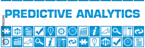 Predictive Analytics Blue White Box Grid Business Symbols 