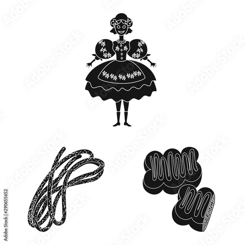 Vector design of heritage and landmarks sign. Collection of heritage and travel vector icon for stock.