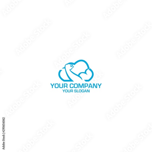 Strong Cloud Fitness Logo Design Vector
