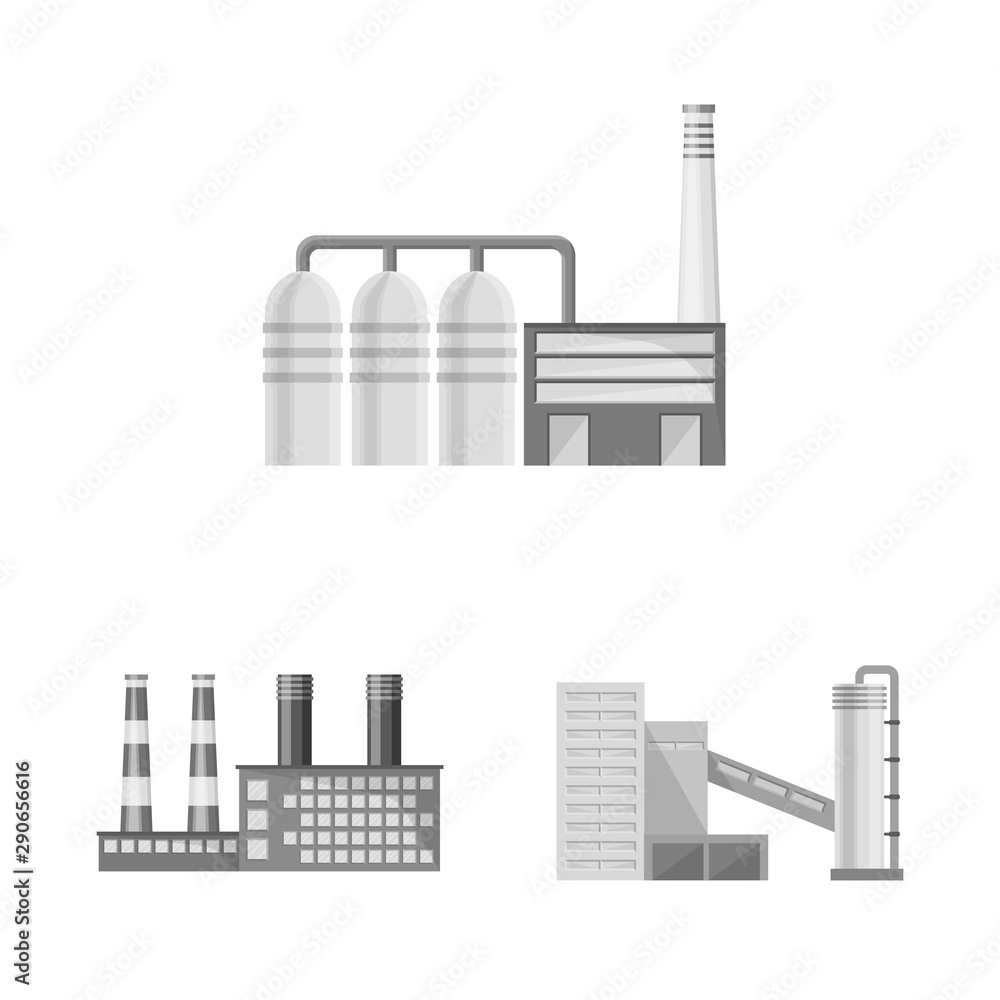 Vector illustration of production and structure logo. Collection of production and technology vector icon for stock.
