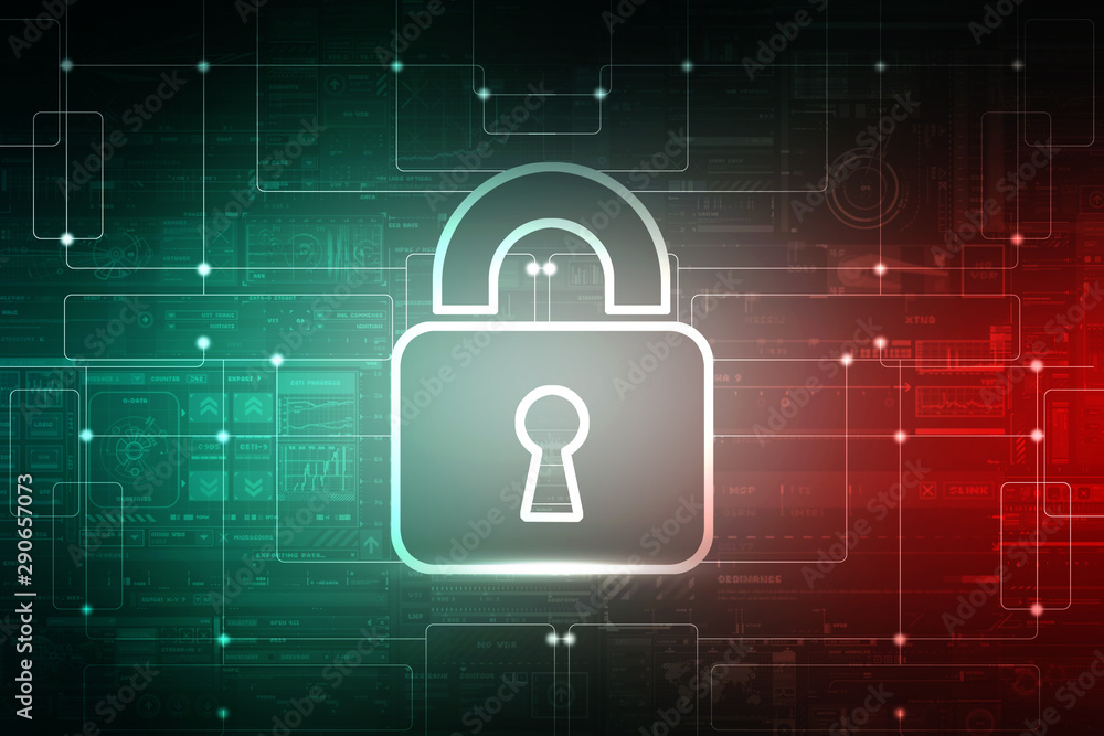 2d illustration Safety concept: Closed Padlock on digital background 2d illustration Safety concept: Closed Padlock on digital background