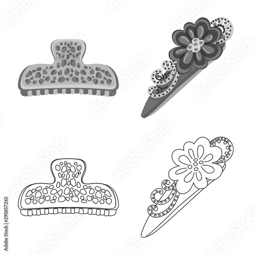 Vector illustration of beauty and fashion symbol. Set of beauty and female stock symbol for web.