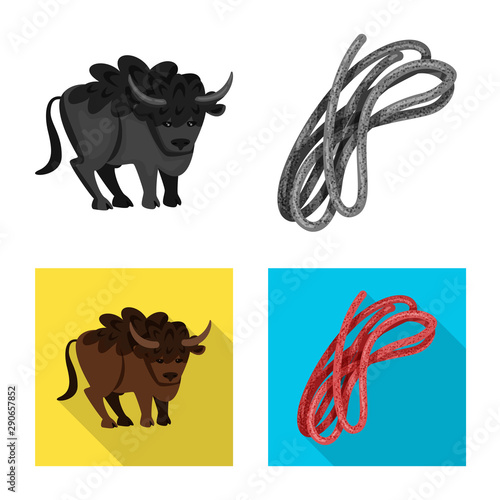 Vector illustration of traditional and tour logo. Set of traditional and landmarks stock vector illustration.