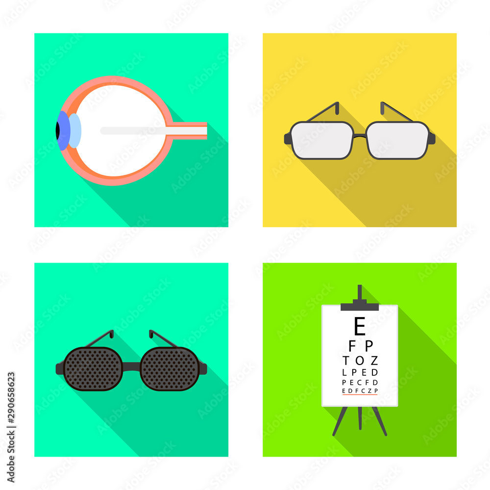 Vector illustration of correction and eyesight logo. Collection of correction and care vector icon for stock.