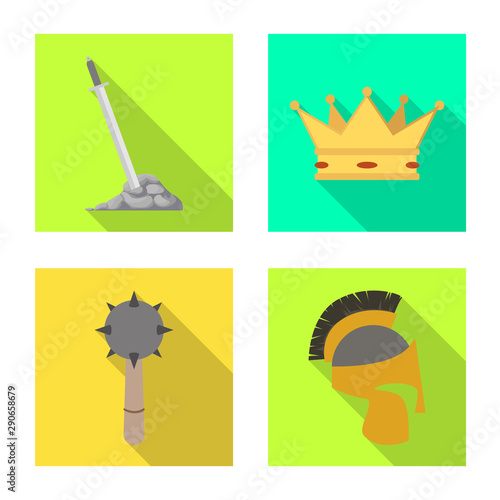 Vector illustration of old and culture sign. Set of old and renaissance stock symbol for web.