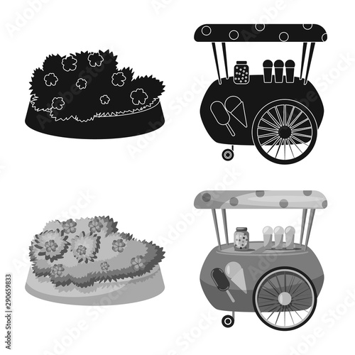 Isolated object of urban and street symbol. Set of urban and relaxation stock symbol for web.
