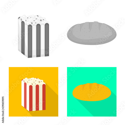 Isolated object of cornfield and vegetable icon. Collection of cornfield and vegetarian stock vector illustration.