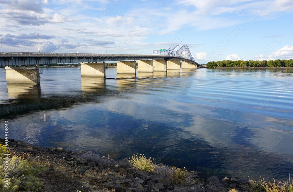 Bridge over Columbia river in Tri-Cities Washington Bridge over Columbia river in Tri-Cities Washington