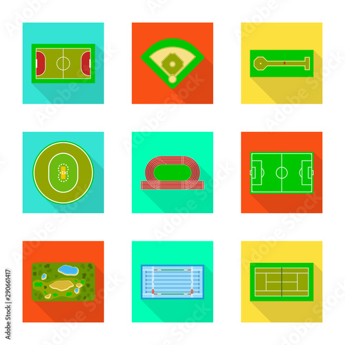 Vector design of scheme and construction logo. Collection of scheme and bullring stock vector illustration.
