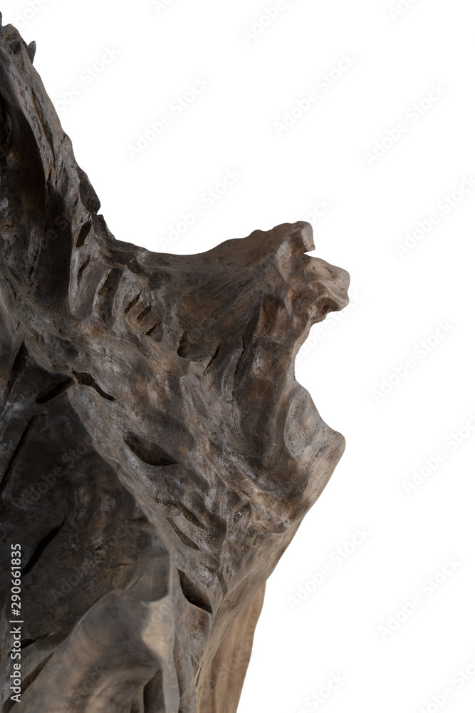 Carved sculpture of bog oak on a white background. Carved sculpture of bog oak on a white background.