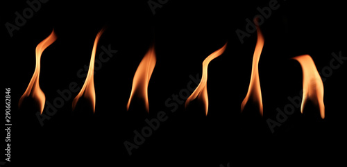 Fire flames on Abstract art black background 001