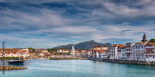 Fishing harbor of St Jean de Luz in the Basque Country, France photo
