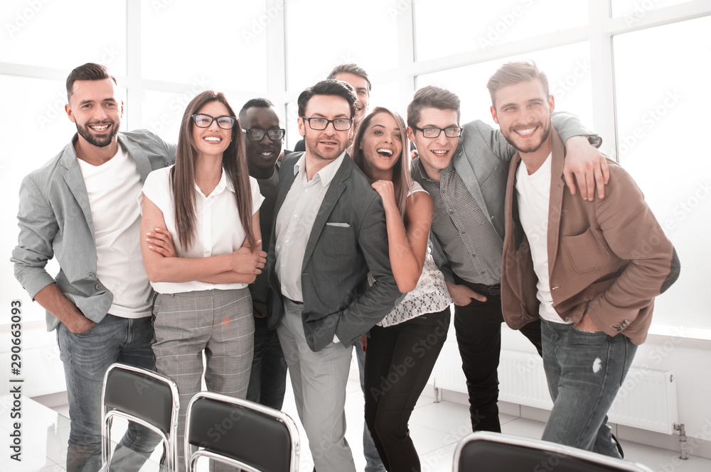 Fototapeta premium portrait of a professional business team standing in a modern office