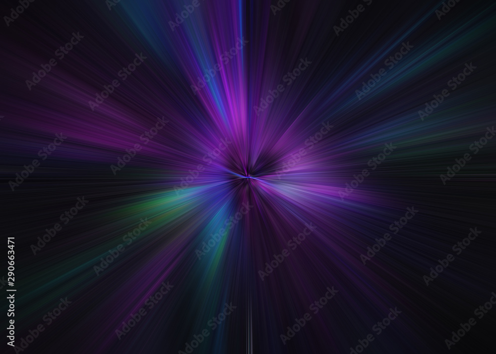 Light explosion star with glowing particles and lines. Beautiful abstract rays background.