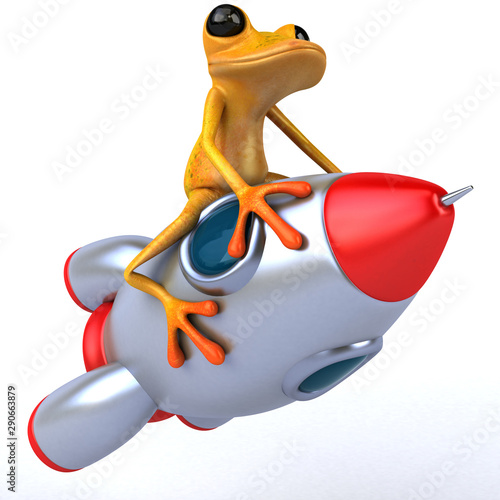 Fun frog- 3D Illustration photo