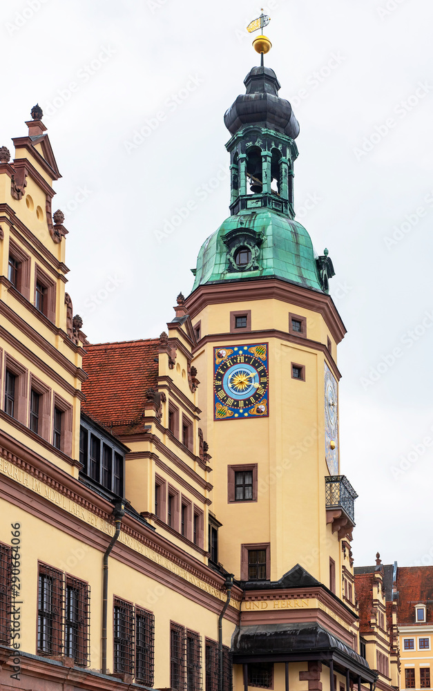 The Old Town Hall and the Market Place in Leipzig