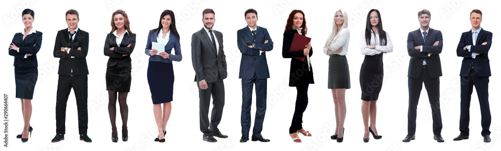 Large group of business people. Isolated over white.
