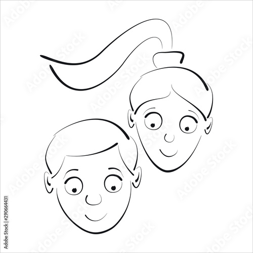  Vector illustration of the emotional reaction of people to a touching situation.