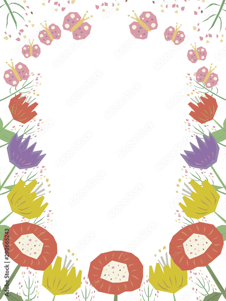 Floral frame, hand drawn template Floral frame, hand drawn template