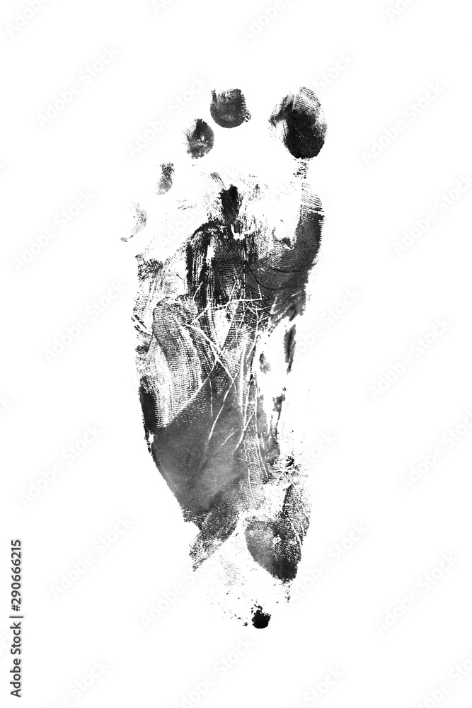 ..Black Footprint isolated on white background ..