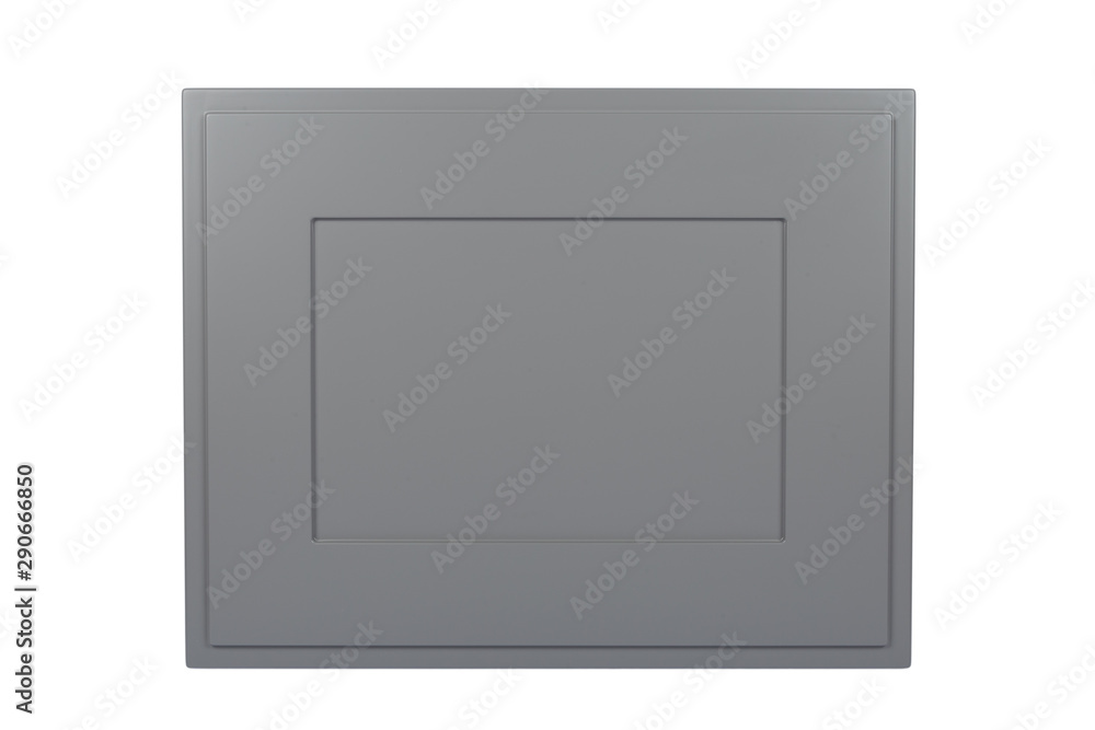 Background or concept of minimalist furniture facade for the kitchen, furniture interior on a white background.