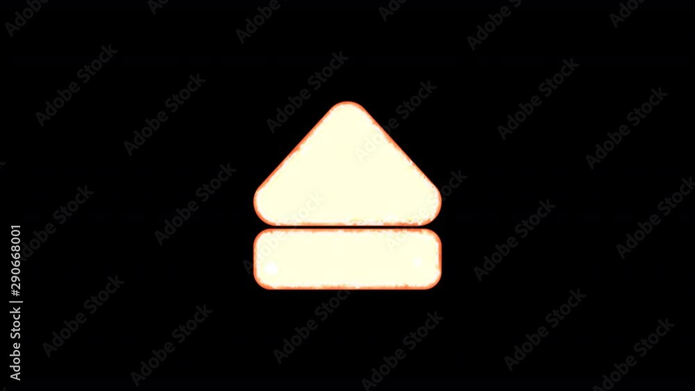 Symbol eject burns out of transparency, then burns again. Alpha channel Premultiplied - Matted with color black Symbol eject burns out of transparency, then burns again. Alpha channel Premultiplied - Matted with color black