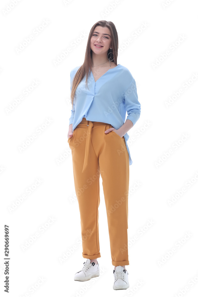 portrait of a serious young woman. isolated on white background portrait of a serious young woman. isolated on white background