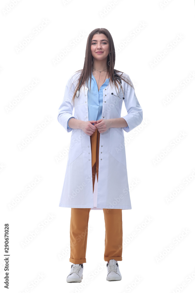 medical doctor with stethoscope. isolated on white medical doctor with stethoscope. isolated on white