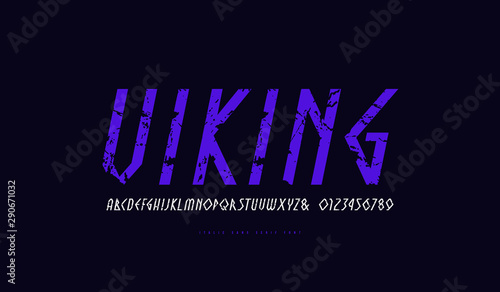 Decorative geometric italic sans serif font