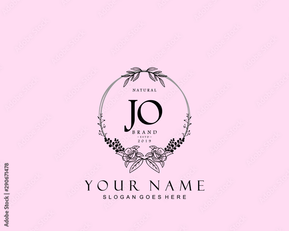 Initial JO beauty monogram and elegant logo design, handwriting logo of ...