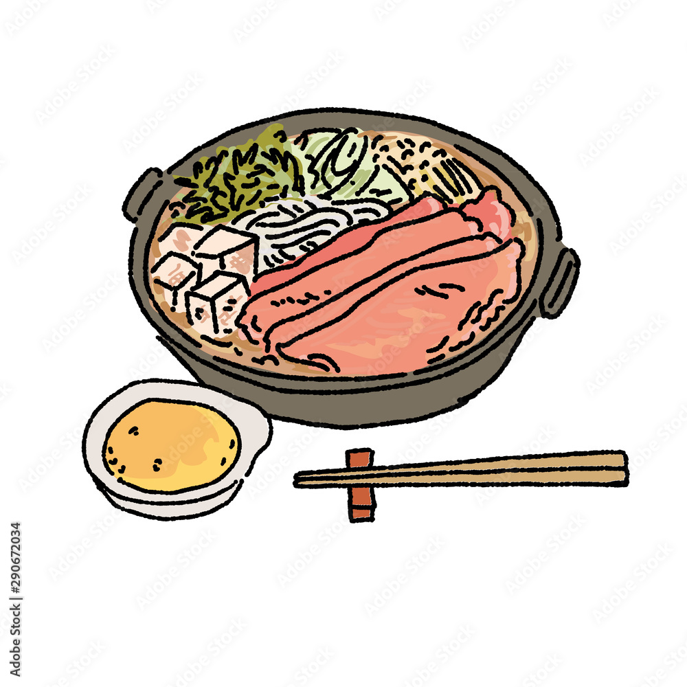 すきやき 和食 イラスト 手描き Stock ベクター Adobe Stock すきやき 和食 イラスト 手描き Stock ベクター Adobe Stock