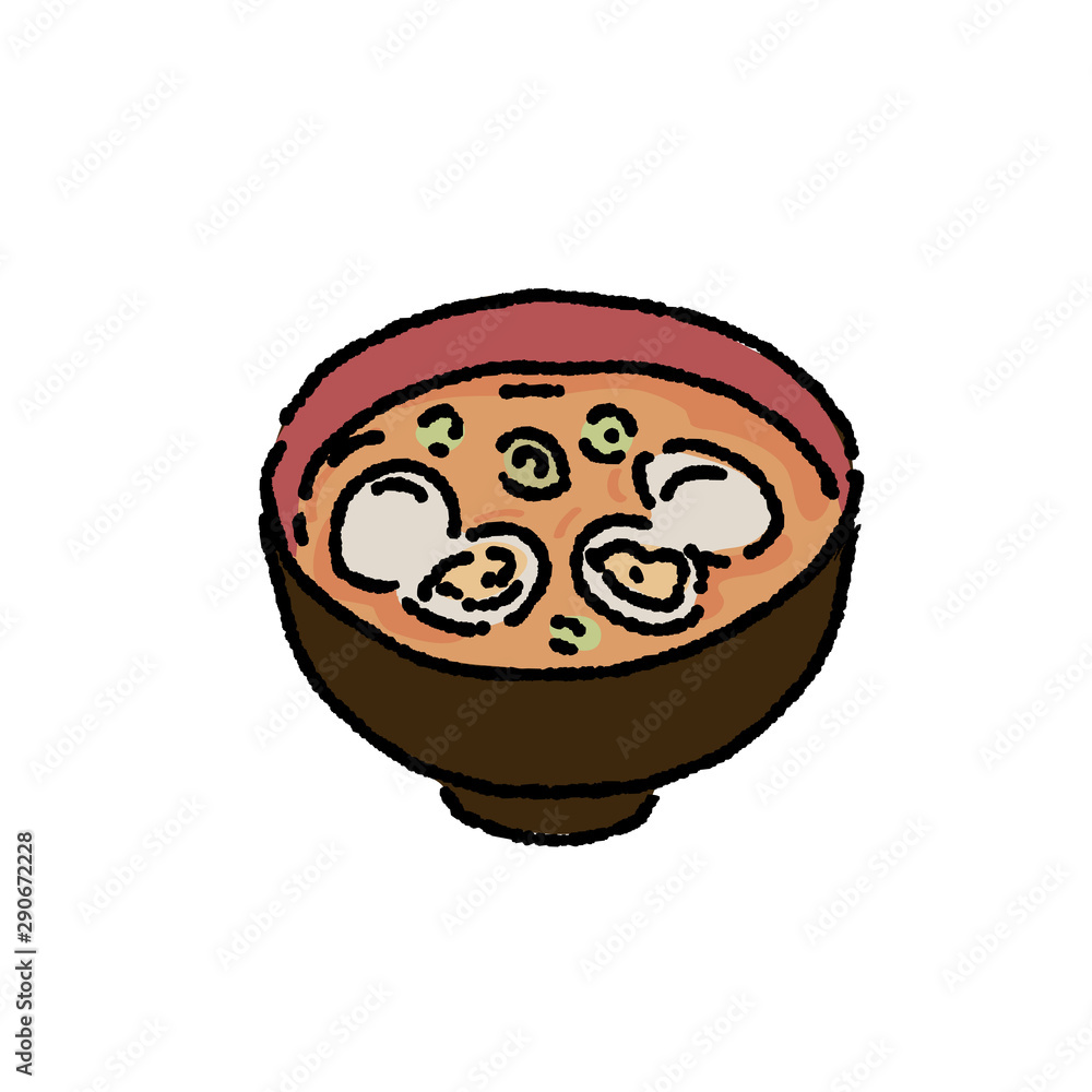 あさりのみそ汁 和食 イラスト 手描き Stock ベクター Adobe Stock