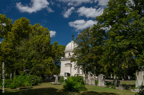 Mausoleum of Ferenc Deak in Fiumei Road Cemetery (Kerepesi Cemetery) Budapest, Hungary.
