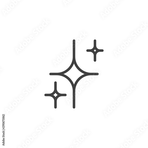 Stars twinkle line icon. linear style sign for mobile concept and web design. Sparkle star outline vector icon. Symbol, logo illustration. Vector graphics