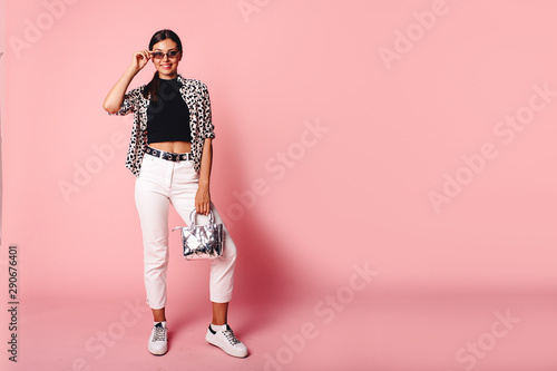 Premium Photo  Young woman youth clothing posing modern style pink color  background unaltered