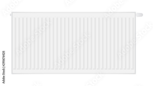 Radiator heater icon. Modern iron white heater. 