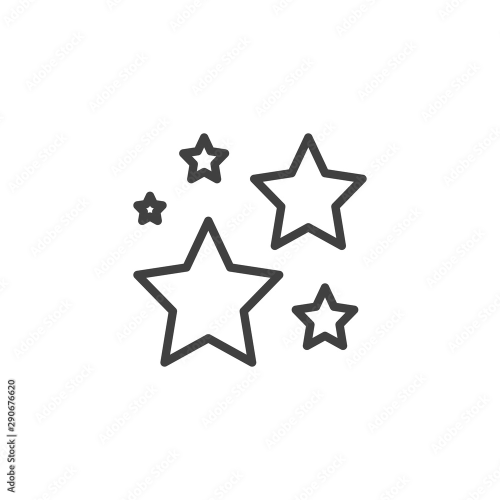 Star shapes line icon. linear style sign for mobile concept and web design. Stars twinkle outline vector icon. Symbol, logo illustration. Vector graphics Star shapes line icon. linear style sign for mobile concept and web design. Stars twinkle outline vector icon. Symbol, logo illustration. Vector graphics