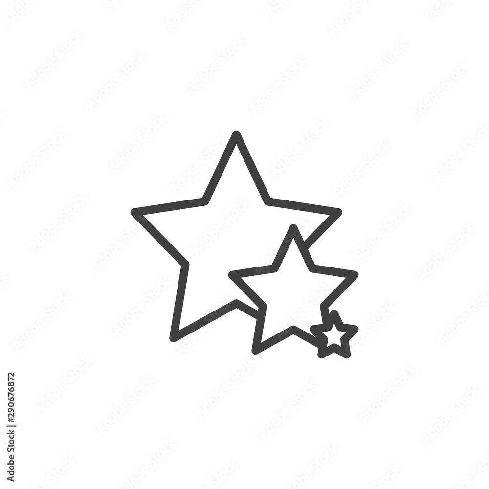 Three stars line icon. linear style sign for mobile concept and web design. Rating star shapes outline vector icon. Symbol, logo illustration. Vector graphics Three stars line icon. linear style sign for mobile concept and web design. Rating star shapes outline vector icon. Symbol, logo illustration. Vector graphics