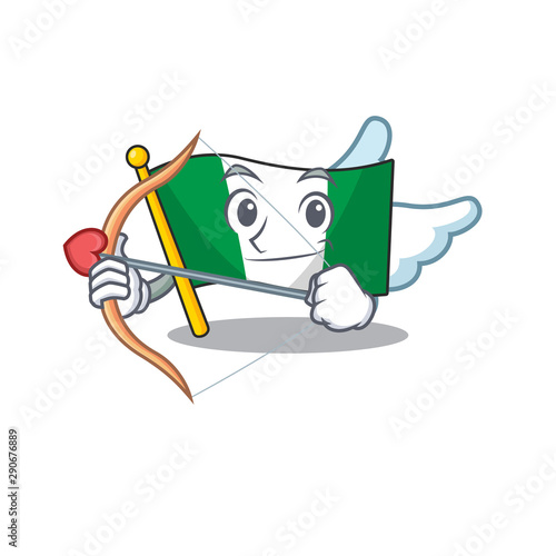 Cupid nigeria flag flew at mascot pole photo