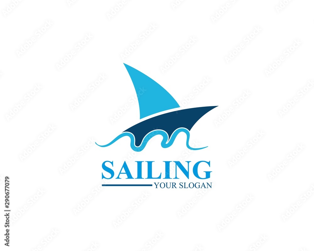 Sailing ship logo template vector icon illustration design