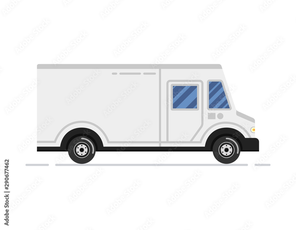 Small delivery van. Vector illustration