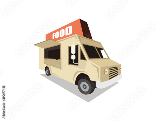 Food truck. Vector illustration.
