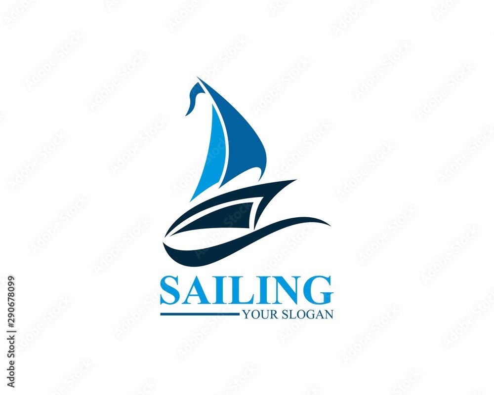 Fototapeta premium Sailing ship logo template vector icon illustration design