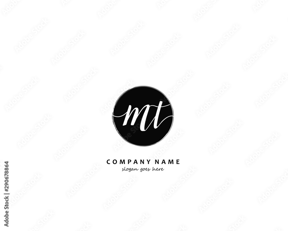 MT Initial letter logo template vector