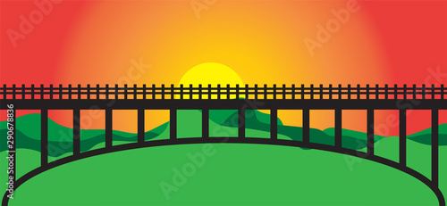 Black sky walk over bridge